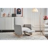 Rocking Recliner Chair with Adjustable Footrest and Storage Pocket, Modern Cotton Linen Armchair for Living Room or Nursery-3irtyhousy - 3 of 4