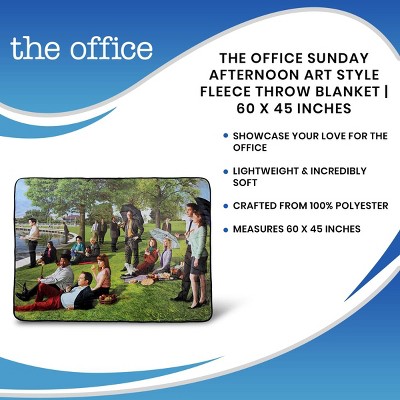 The Office Sunday Afternoon Art Style Fleece Throw Blanket