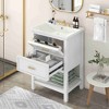 SpassWay 24"L White Modern Bathroom Vanity with Top Sink 2 Drawers - 2 of 4