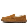Lands' End Men's Wide Width Fuzzy Lined Suede Moccasin Slippers - 3 of 4