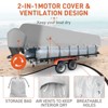 Heavy Duty Pontoon Boat Cover, 300D Waterproof Trailerable Boat Cover, 17''-28'' Marine Grade Waterproof Covers - 3 of 4