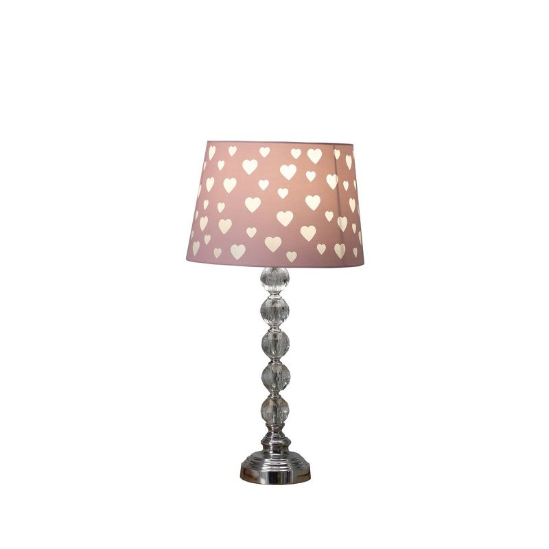 22&#34; Novelty Kids&#39; Metal Table Lamp with Heart Shade Pink - Ore International, 3 of 5