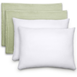 Toddler Pillow with Muslin Pillowcase, 13"x18", Kids Pillow for Sleeping by Comfy Cubs - 2 Pack - 1 of 4