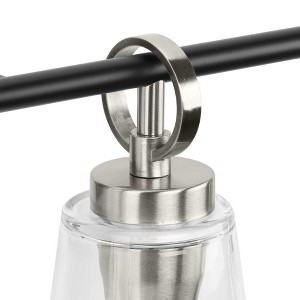 Progress Lighting Cassell 4-Light Vanity Fixture, Brushed Nickel/Matte Black, Clear Glass Shades: Tailored details for Luxe Industrial and - 1 of 4