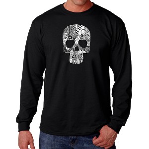 LA Pop Art Rock n Roll Skull - Men's Word Art Long Sleeve T-Shirt - 1 of 4