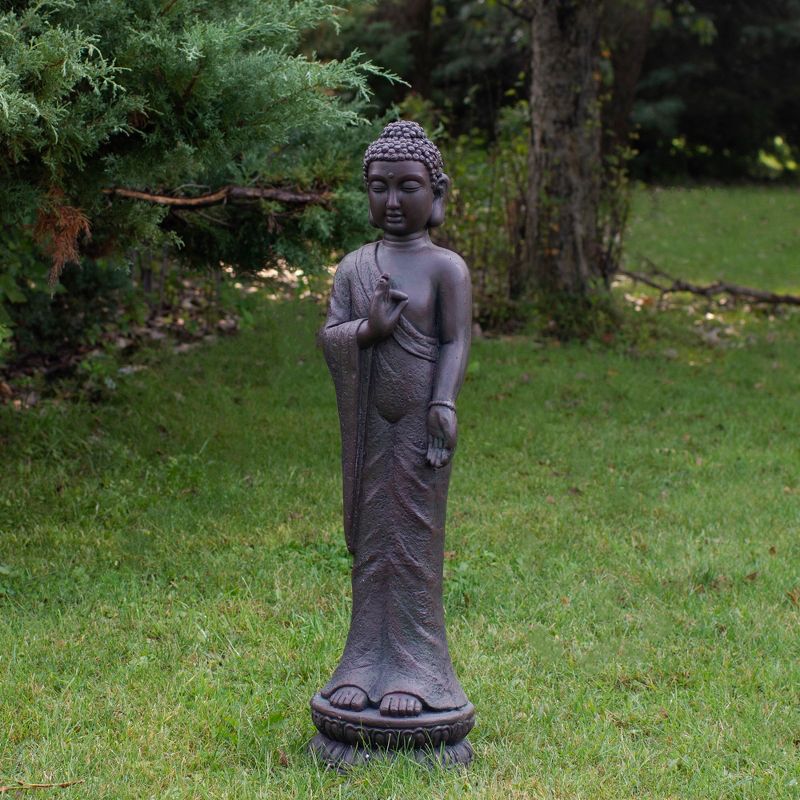 Northlight Standing Buddha Outdoor Garden Statue - 33" - Gray, 2 of 6