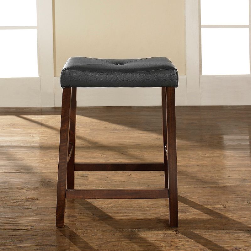 Set of 2 24" Upholstered Saddle Seat Counter Height Barstools  - Crosley, 5 of 6