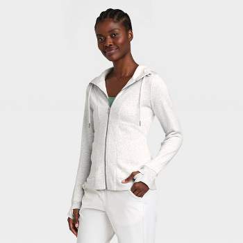 Women's French Terry Cardigan - All in Motion™ Cream M - Yahoo Shopping