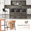 JIONJOY 26 in. Metal Frame Counter Stool with Faux Leather Seat Set of 2 - 4 of 4
