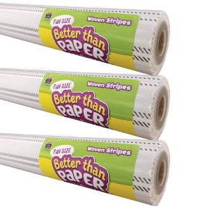 Teacher Created Resources® Fun Size Better Than Paper® Bulletin Board Roll, 18" x 12', Woven Stripes, Pack of 3 - 1 of 3