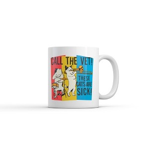 Crazy Dog T-Shirts Call The Vet These Cats Are Sick Mug Funny Sarcastic Music Graphic Novelty Coffee Cup-11oz - 1 of 4