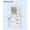 55" Tall Makeup Vanity Table, Vanity Desk with Mirror and Lights In 3 Colors, Storage Shelves and Cabinet Drawer Chest Dressing Table, for Bedroom - 3 of 4