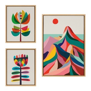 Kate & Laurel All Things Decor: Sylvie MCM Art Set, Rachel Lee, Floating Frame, Home Decor - 1 of 4