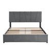Upholstered Queen Size Platform Bed Frame With 4 Drawers On Two Sides Mattress Foundation Easy Assembly For Bedroom - 3 of 4