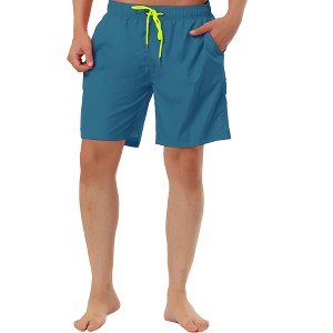 TATT 21 Men's Holiday Beach Elastic Waistband Surfing Mesh Lining Solid Board Shorts - 1 of 4