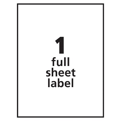 Avery Fullsheet Labels With Trueblock Technology Laser 8 1/2 X 11