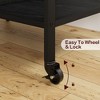 Under Desk Printer Stand with Wheels, 3-Tier Printer Table with Storage Shelves, Printer Cart with Power Outlets and USB Ports for Home Office - 4 of 4