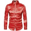 Lars Amadeus Men's Long Sleeves Button Down Prom Party Satin Dress Shirts - 2 of 4
