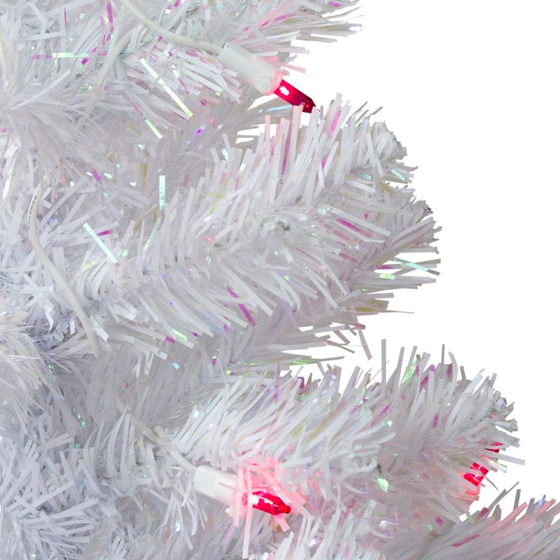 Northlight 2' Pre-Lit White Pine Slim Artificial Christmas Tree - Pink Lights, 3 of 7
