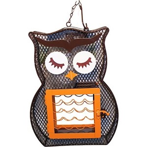 Heath Owl Design Metal Mesh Dual Seed and Suet Bird Feeder - 1 of 1