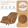 VECELO Drafting Chair with Adjustable Height PU Swivel Stool with Lumbar Support - 3 of 4