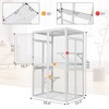 Sevobal Pet Crates and Houses Indoor Outdoor Cat House with Platforms, Sunshine Board, Hammock, Door, Kitten Cage Condo, White, 39.4"*33.3"*63.8" - 4 of 4