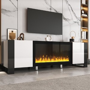 NicBex TV Stand for 78 Inch TV,TV Entertainment Center with 34.2 Inch Non-heating Electric Fireplace,Modern TV Console Table for Living Room - 1 of 4