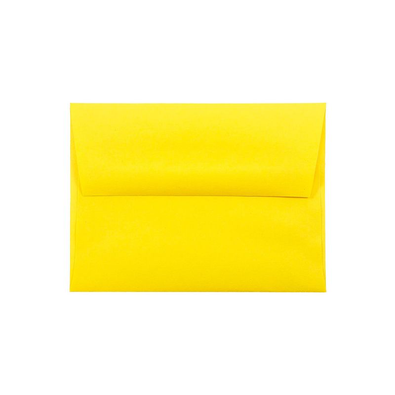 JAM Paper A2 Colored Invitation Envelopes 4.375 x 5.75 Yellow Recycled Bulk 250/Box (15839H) , 1 of 5