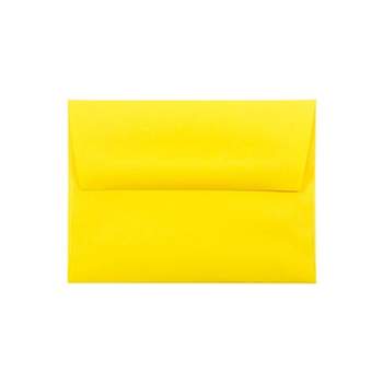 JAM Paper A2 Colored Invitation Envelopes 4.375 x 5.75 Yellow Recycled Bulk 250/Box (15839H) 