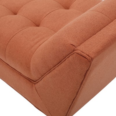 Madrid Orange Tufted Fabric Ottoman Bench