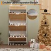 Natural Rattan Shoe Cabinet with 3 Flip Drawers, Narrow Shoe Storage Cabinet with 3-Tier Adjustable Shelves, Freestanding Hidden Shoe Rack Organizer - 3 of 4