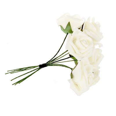 Nature Spring Faux Rose Flower Bundle - 50, Ivory