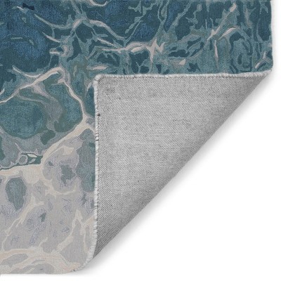 Hand-Tufted Water Blue Wool 5' x 7' Area Rug