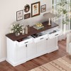 63" MDF Fluted Sideboard Buffet Cabinet with 4 Doors, 3 Drawers and Adjustable Shelves for Kitchen, Living Room, Dining Room - 4 of 4
