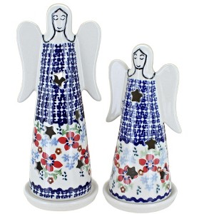 Blue Rose Polish Pottery L3000 Maf Angel Set - 1 of 2