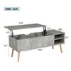 Storage Coffee Table with Hidden Compartment Adjustable Storage Shelf Lift Table Top Dining Table for Living Room - 4 of 4
