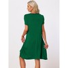 cheibear Women's Soft V-Neck Summer Pajama Lounge Dress with Pockets Nightgowns - 3 of 4