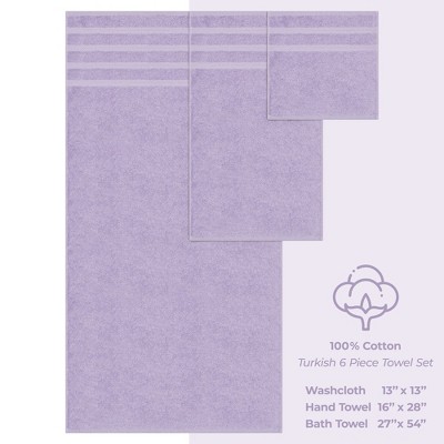 Lilac Turkish Cotton 6-Piece Towel Set