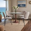 LeisureMod Bristol 27" Round Dining Table – MDF Top with Cherry Steel Pedestal Base, Modern Accent Table for Kitchen, Dining Room & Small Spaces - 2 of 4