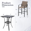 Ridstar 3 Pieces Outdoor Patio Square Bar Table Set For Lawn & Garden, Black Tabletop - 2 of 2