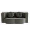 Ridstar Modern Convertible Plush Corduroy Foam-Filled Sofa Bed with 2 Pillows for Living Room-Gray - 4 of 4