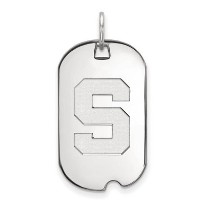 Black Bow Jewelry 14k White Gold Michigan State Spartans NCAA Pendant