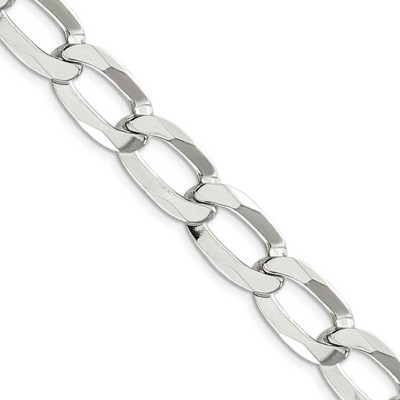 Black Bow Jewelry Men's 12.35mm Sterling Silver Open Oval Curb Chain Necklace