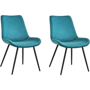 Nordlys Set of 2 Metal and Fabric Dining Chairs Modern Design Style Upholstery Dining Room - 1 of 4
