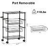 GustoWave 4 Tier Rolling Cart with Handle, Locking Casters for Kitchen, Restaurant, Garage, Bar - 2 of 4