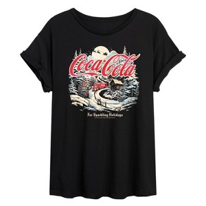 Women's - Coca-Cola - Deliver Holiday Cheer Oversized Graphic T-Shirt - 1 of 4