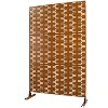 Okak Modern Outdoor Privacy Screen with Rectangular Hollowed, Outside Lattice Panels with Stand, Patio Privacy Panels for Garden, Yard - 3 of 4