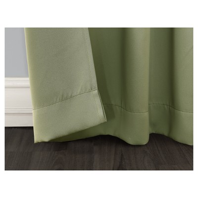 Sage Green Blackout Polyester Rod Pocket Curtain Panel