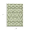 Green And Ivory Geometric Washable Indoor Outdoor Area Rug - 3 of 4