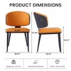 Modern Curved Backrest Dining Chairs Set of 6, PU Leather Upholstered Chair, Kitchen Chairs with Metal Legs for Dining Room - 2 of 4